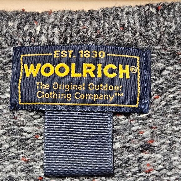 Vintage Woolrich Heather Gray Decorative Trim Wool Blend Button Front Sweater - Picture 9 of 14